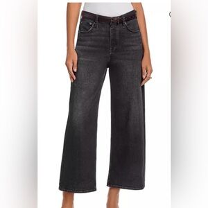Rag & Bone Miramar Terry Andi Wide Leg Sweatpants Jeans Faded Black Size 25 New